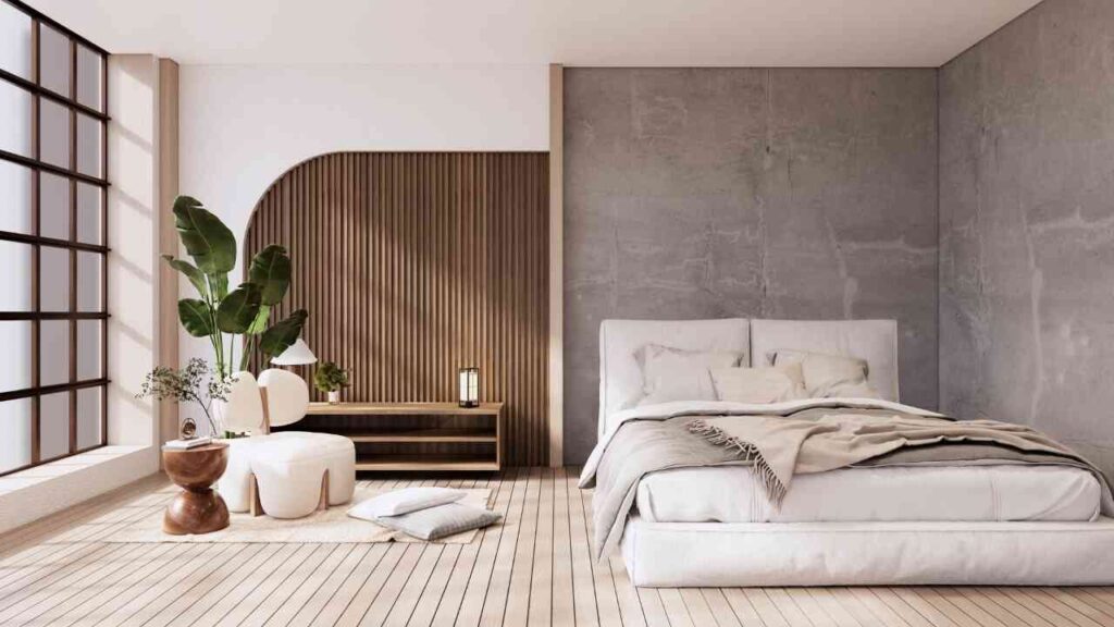 Gray bedroom interior tastefully done by a house painter in Columbus, OH