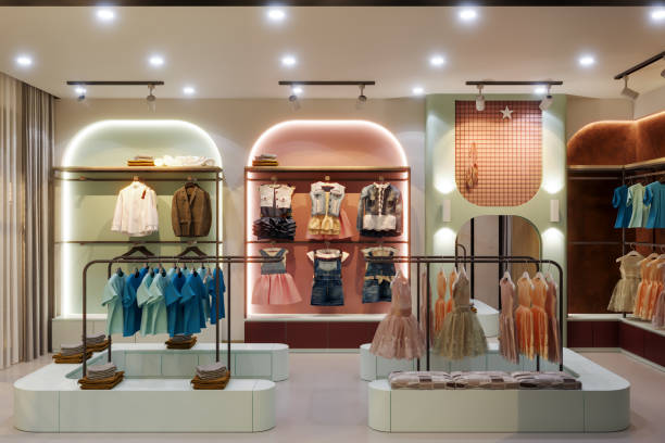 Retail store interior with warm beige and terracotta painted walls by a painting company in Westerville, OH